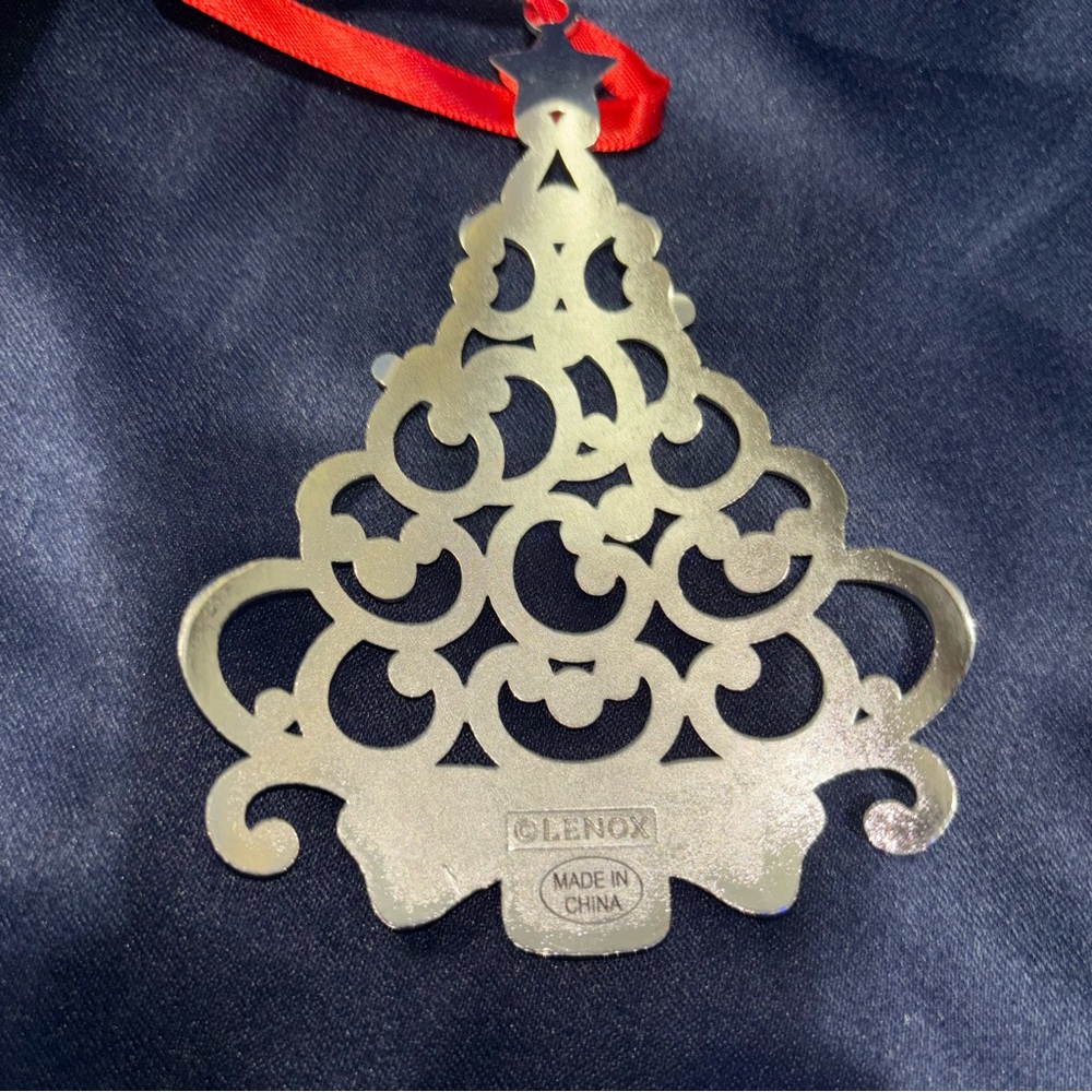 Lenox Sparkle and Scroll Multi-Crystal Silver-plated Ornaments Lot Of 5 - Picture 9 of 9